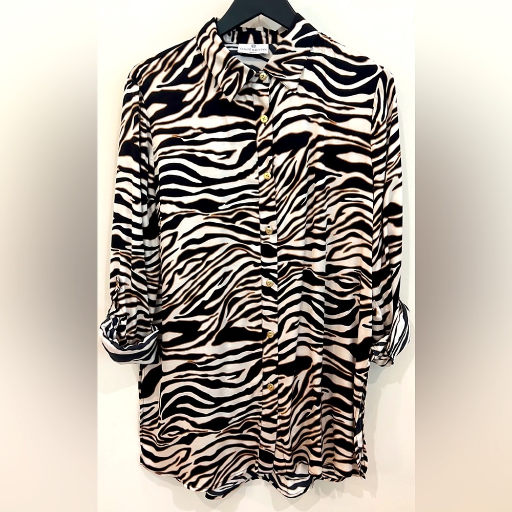 Chloe Kristyn Zebra Print Blouse - size M